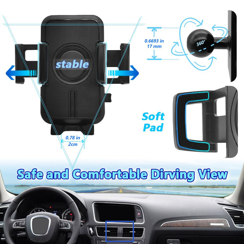 WAAPAK Car Phone Holder Mount 2010-2025 Audi Q5 SQ5 Auto Accessories Interior Decoration Smartphone Thick Case Cradles Navigation Bracket iPhone (Audi-Q5-10-17) Audi-Q5-10-17