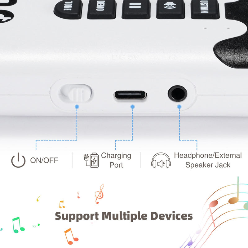[AUSTRALIA] - 49 Key Roll Up Keyboard Piano, Portable Digital Electric Foldable Piano Keyboard, Rechargeable, 8 Tones, 6 Educational Demo Songs, for Beginners Gift (Rainbow) Rainbow 