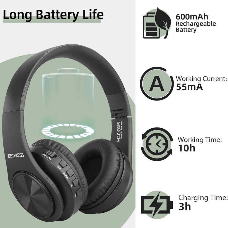 Retekess TA005 Wireless Headphones for TV Watching,TV Headphones for Senior | for Seniors, Elderly, Family, Support Stereo,A/B Channel,30m,Support AUX,RCA and Optical Input