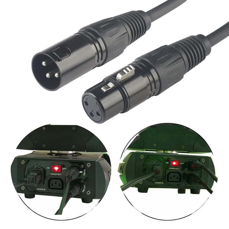 4PCS 1m Long DMX 512 XLR Cable 3.2t 3 Pin True Male to Female for Microphone Stage Lights 1Mcable-4PACK