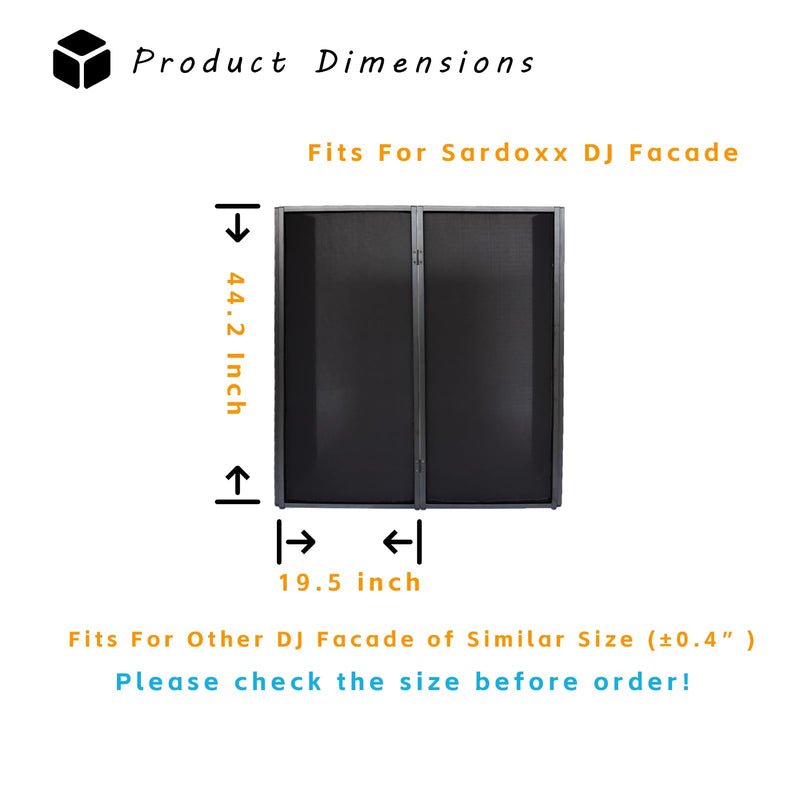 Black DJ Facade Scrim DJ Booth Scrim 19.5"x 44.2" w/Small Bag Black