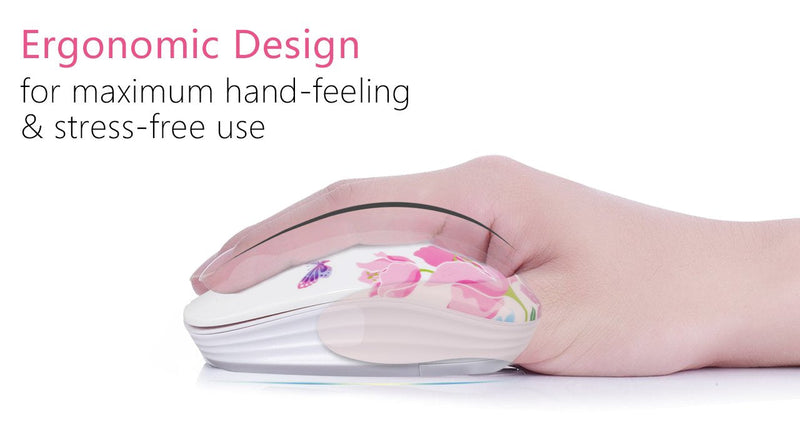 Wireless Mouse with Nano Receiver for PC, Laptop, Notebook, Computer, MacBook, Less Noise, Portable Mobile Optical Mice butterfly