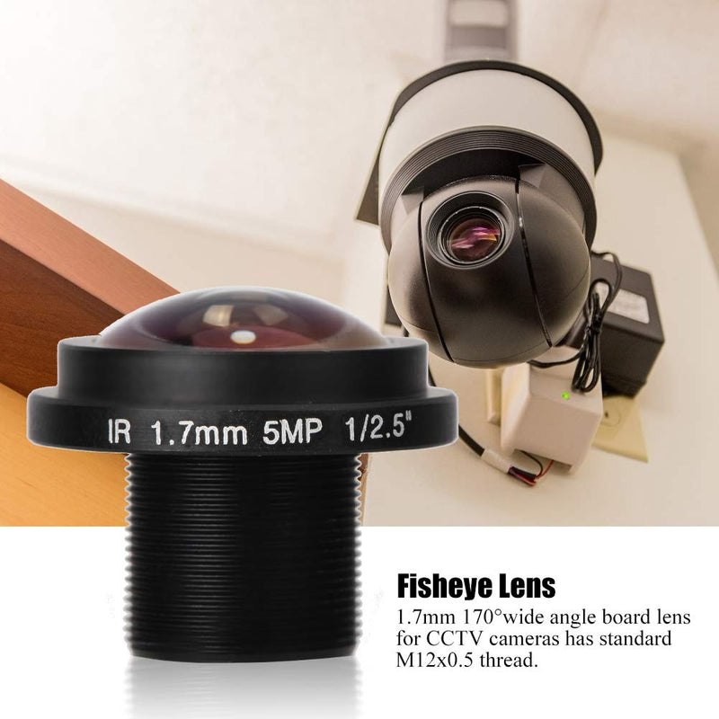 Sonew HD 5MP Fisheye Security Camera Lens with 1.7mm Length, 170°Wide Angle Lens for CCTV Camera