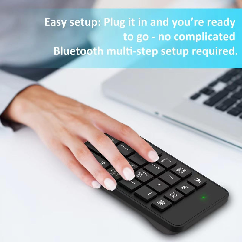[AUSTRALIA] - Wireless Number Pad with Battery, Enhanced Efficiency with 23 Keys Numeric Keypad Upgraded Version of 10 key USB Keyboard Financial Accounting Numpad for Laptop, PC, Notebook, Desktop,Surface Pro 2.4GWireless 