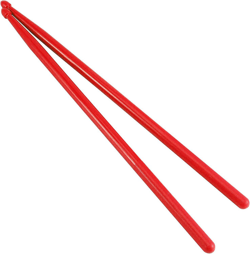 Drum Sticks Set 1 Pair Classic Wood Drum Sticks 1 Pair Nylon Drum Sticks 1 Pair Retractable Drum Wire Brushes and 1 Pair Rods Drum Brushes set for Rock Band, Jazz Folk Drummer Playing (Red) Red