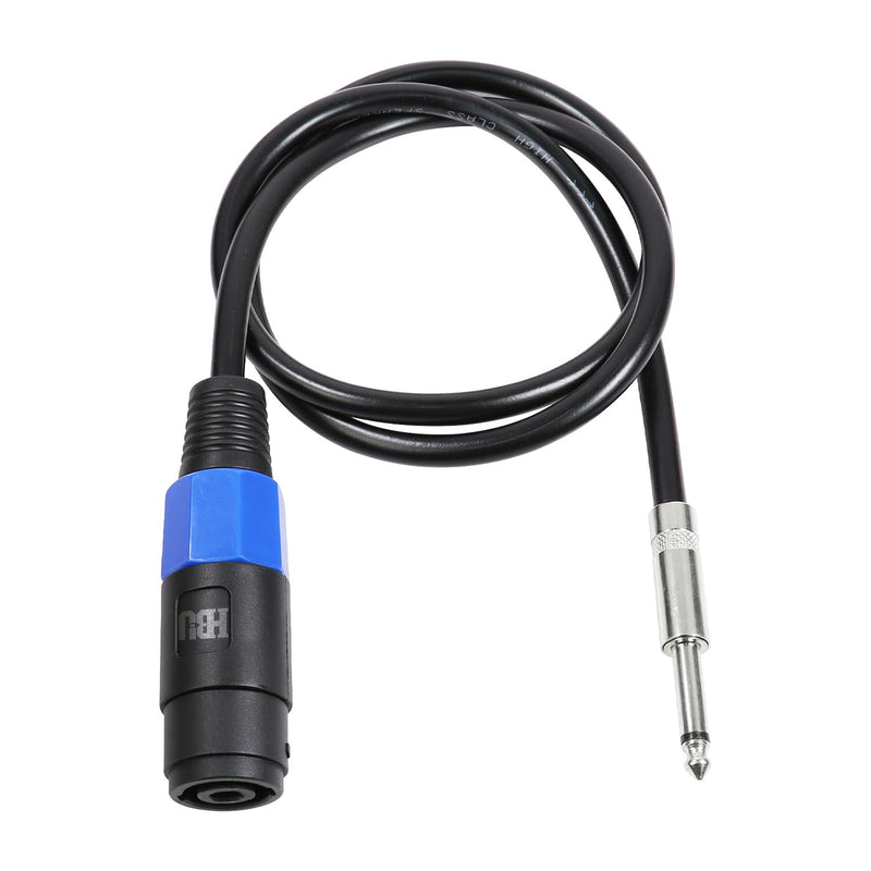 Pack of 1 3.3 Feet Speakon Female to 1/4" Male Cable - 1 Pack 1-Meter Pro Audio Patch SpeakON Jack Connector to 1/4-Inch (6.35mm) TS Speaker Interconnect Wire 1-Pack