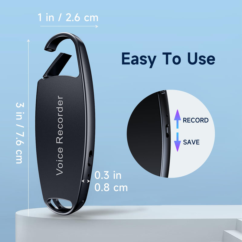 [AUSTRALIA] - 64GB Digtial Voice Recorder with Playback, 1536kbps Vormooi Metal Voice Activated Tape Recorder with DSP Noise Reduction Chip, Clear Recordings Ideal for Your Personal Study Record 64GB 