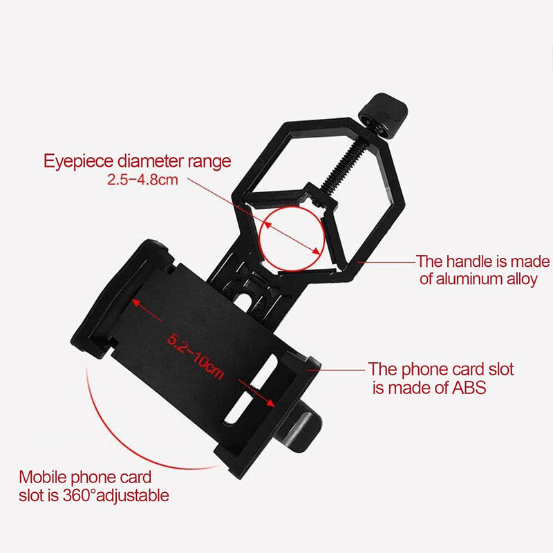 Starboosa Smartphone Microscope Adapter Mount, Universal Phone Scope Mount, Work with Telescope Spotting Scope Microscope Monocular Binocular - Fits iPhone, Samsung, HTC, LG and Smartphone CAMERA ADAPTER-T2