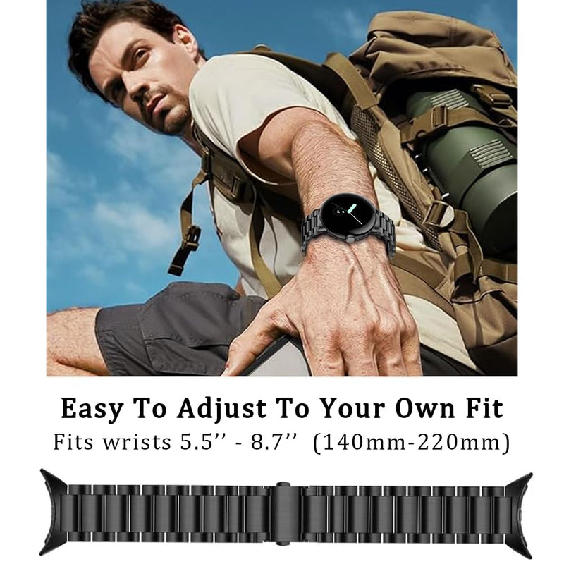 Titanium Band for Google Pixel Watch 5/4/3/2/1 45mm 41mm Men | Metal Strap for Pixel Watch 45mm 41mm |40% Lighter than Steel,Hypoallergenic,Durable,Fit Wrist 6"-8,6"| Business,Sport sliver Pixel watch 5/4/3/2/1 41mm
