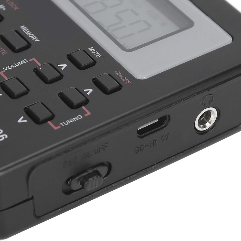 CS-106 Portable Radio - Mini FM/AM/SW/MW/LW/TV Full Band Receiver Radio for Worldwide Broadcasts with 3.5MM Earphone - Black