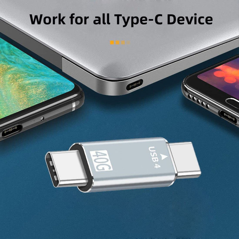 ChenYang CY USB C Male to Male Adapter,USB4 Type C 100W Power Data 8K Video Extension Connector Adapter