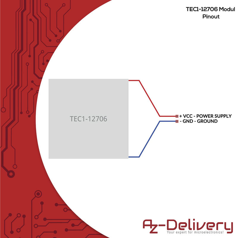 AZDelivery Thermoelectric Peltier Module TEC1-12706 Peltier Cooler 12 V with E-Book 1
