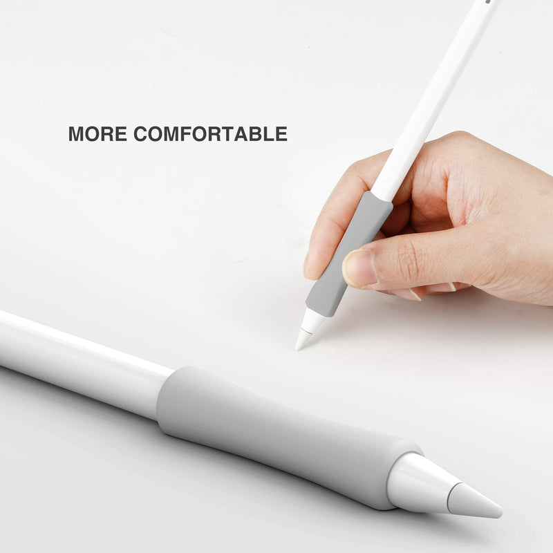 3 Pack Grey iPencil Grips Case Cover Ergonomic Silicone Sleeve Holder Compatible with Apple Pencil 2nd Generation, iPad Pro 11 12.9 inch 2018 Grey*3