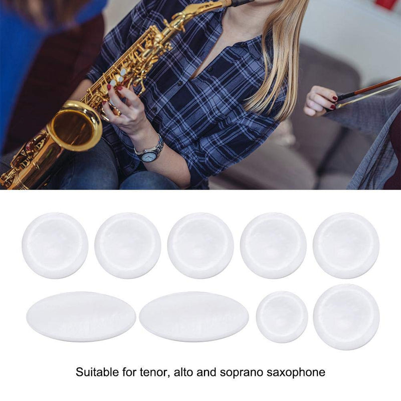 [AUSTRALIA] - 9Pcs/set Saxophone Key Buttons, Inlays White Abalone Shell Finger Button for Alto Tenor Soprano Sax Replacement tenor saxophone key pearls 