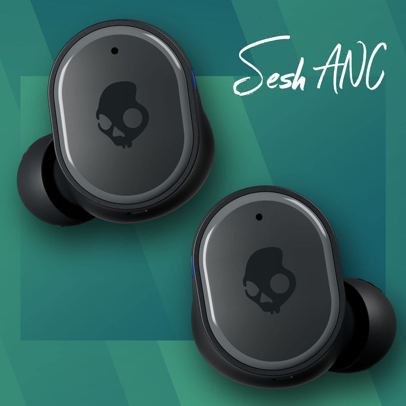 Skullcandy Sesh ANC Active Noise Cancelling Wireless Earbuds - True Black | Bluetooth Headphones, Noise Cancellation, Customizable Sound, 56 Hours Battery, Sweat and Water Resistant, Microphone