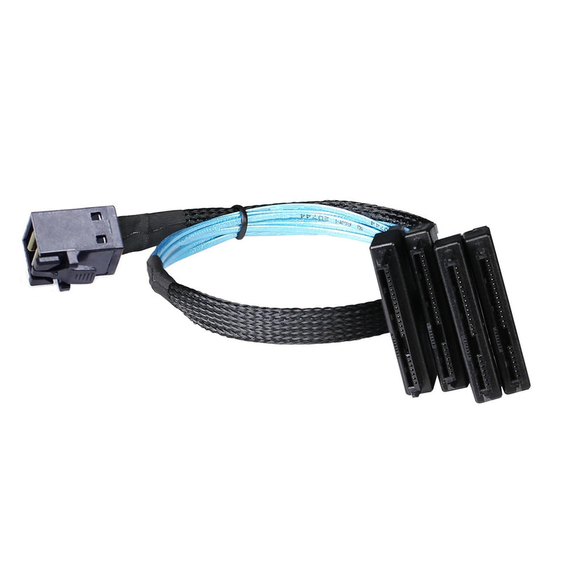 Mini-SAS to SAS-Cable: 0.5M SFF-8643 to SAS SFF-8643 to SFF-8482 Connector 4X SAS SFF-8482 with SATA Power Adapter Cable (1.6FT) 1.6FT 1Pack