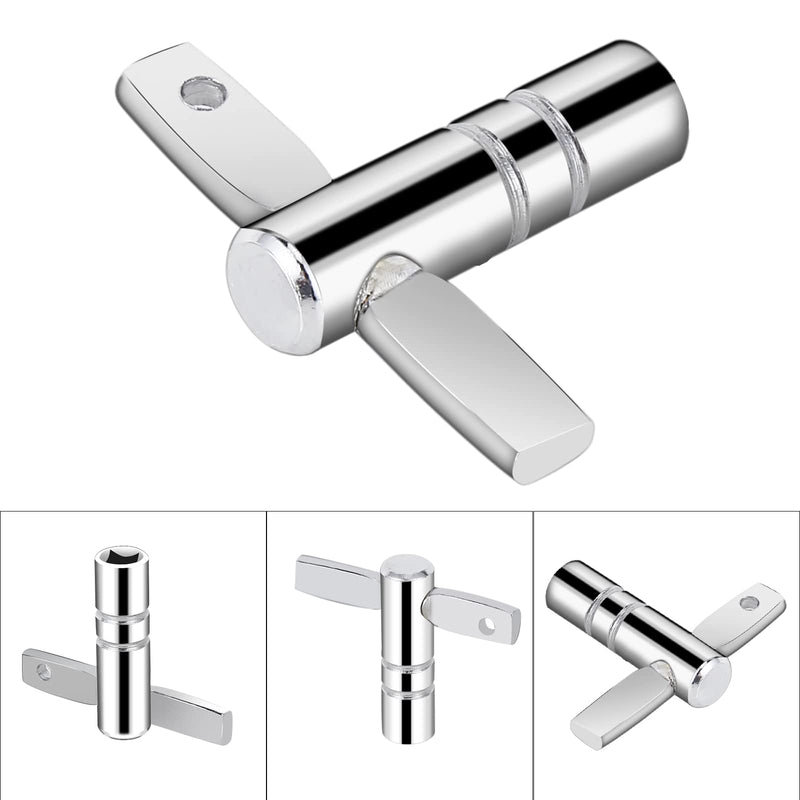Soulmate Drum Keys 3-Pack Drum Tuner Drum Tuning Key with Continuous Motion Speed Key Percussion Hardware Tool With Hole, Universal Drum Key (Chrome-Plated Steel) 1+3