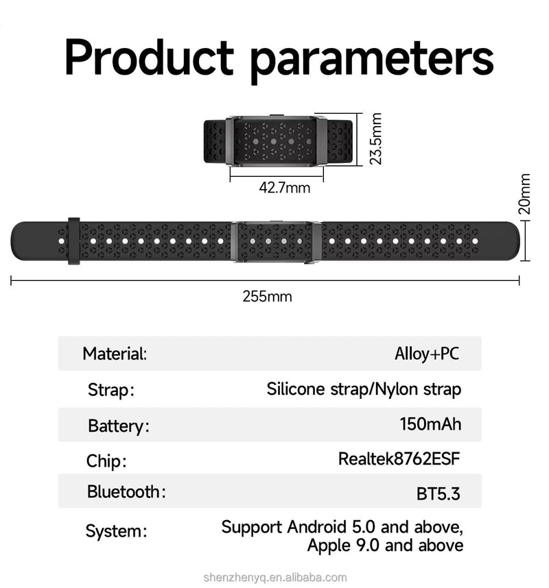 Smart Bracelet with 2 Premium Bands, Heart Rate,Blood Pressure,Blood Oxygen,Sleep,100+ Activity Modes, Fitness Tracker,Waterproof, Android/iOS with Long-Lasting Battery and Lifetime Subscription