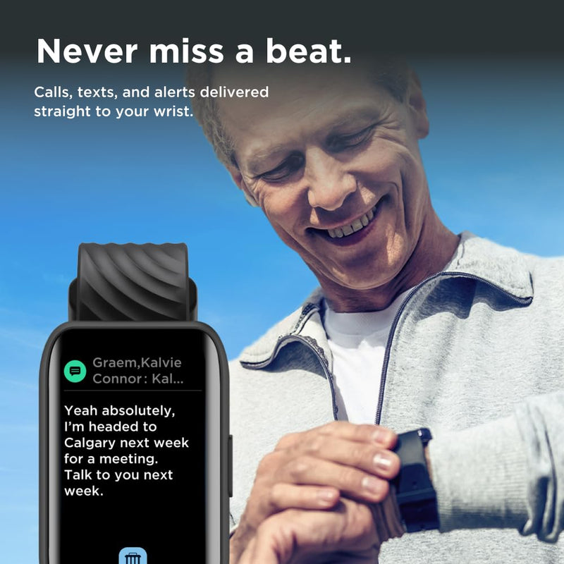 Motorola Moto 40 Bluetooth Smartwatch -10 Days Battery Life, Google Fit Integration, 1.5'' Crystal Clear Display, Heart Tracking, in-Depth Sleep Tracking, iOS and Android Compatible - Phantom Black