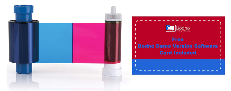 Bodno Magicard MA100YMCKO Color Ribbon - YMCKO - 100 Prints Software Demo 1 Pack