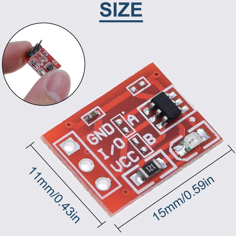 20 Pcs TTP223 Touch Button Module Self-Locking Jog Capacitive Touch Key Switch Sensor Module Single Channel for Arduino with Dupont Cable