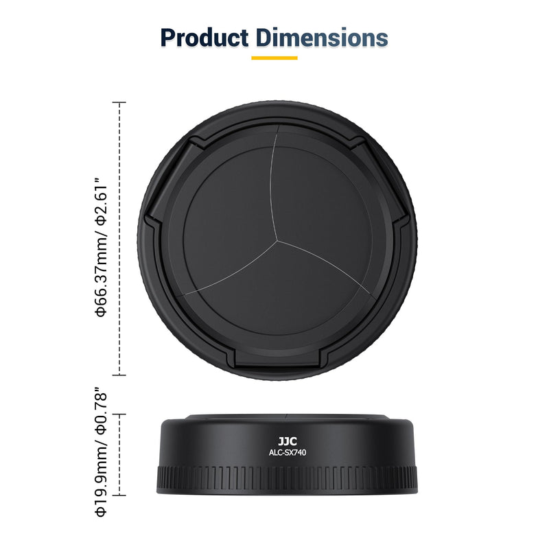 [AUSTRALIA] - JJC Auto Open and Close Lens Cap Cover for Canon PowerShot SX740 HS Digital Camera, Canon SX740 HS Camera Lens Protector Vlog Accessories, No Vignetting 
