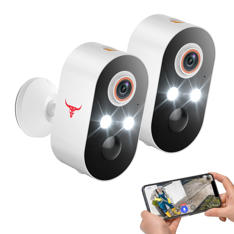 1080p Wireless Security Camera, 2.4GHz Wi-Fi, Color Night Vision, AI Human Detection, PIR Motion Detection, 2-Way Talk, Outdoor Surveillance Bullet Cam (2 Pack) 2 pack