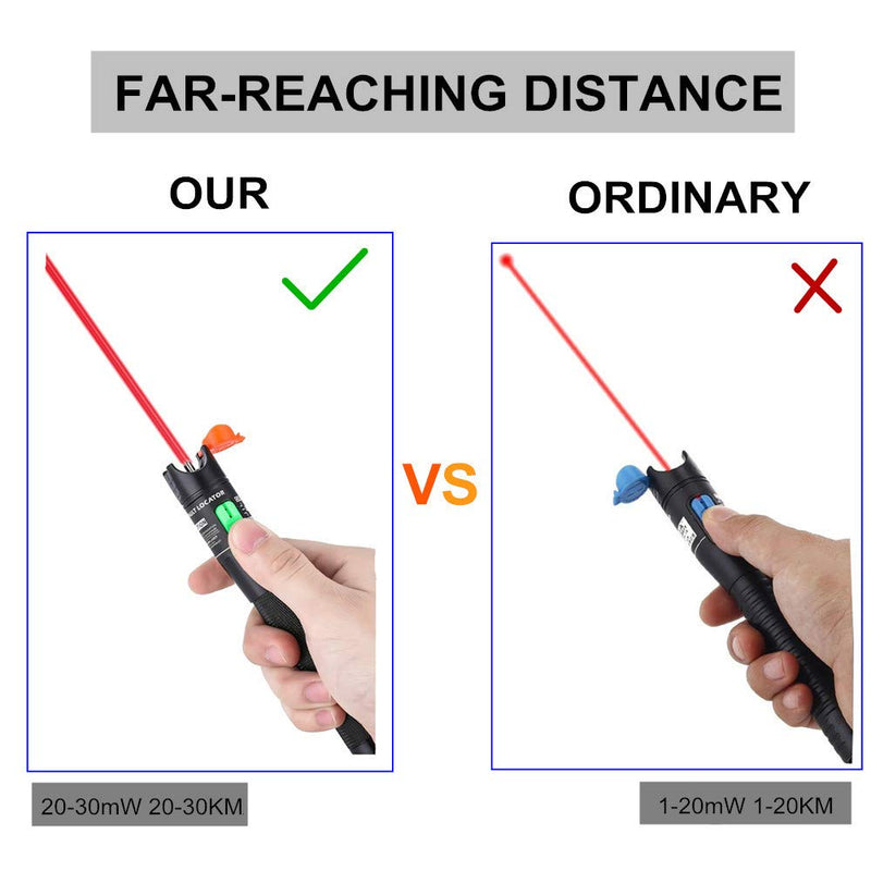 Visual Fault Locator, 30-50KM Fiber Optic Cable Tester Meter VFL Red Light Pen Light Source Testers