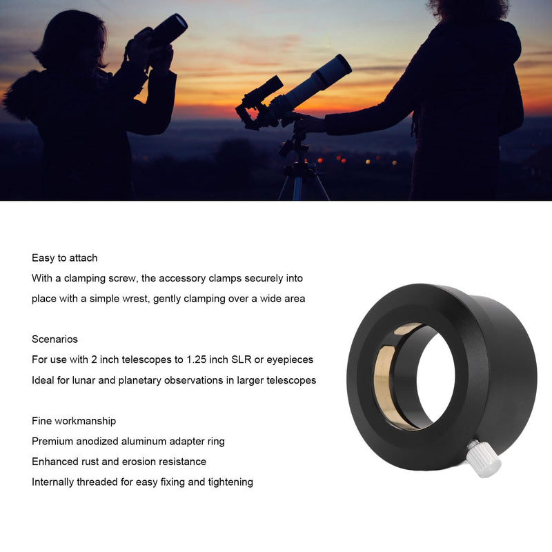 5P9981C 2 Inch to 1.25 Inch Telescope Eyepiece Adapter Ring, 2 inch to 1.25 inch Telescope Eyepiece Mount Adapter, 2" Eyepiece Adapter for 1.25" Mount of Telescope, M48x0.75mm Thread