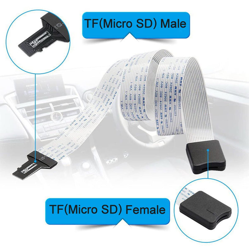 [AUSTRALIA] - NFHK Micro-SD TF Memory Card Kit Male to TF Female Extension Soft Flat FPC Cable Extender 25cm 