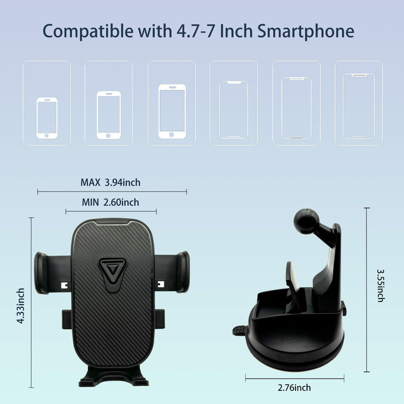 Boat Phone Mount, Suction Cup Boat Cell Phone Holder Marine Heavy Duty | Dash Universal Desk Waterproof Boating Phone Holder for Kayak Sailing Marine Marina for iOS Android Smartphone (2PCS) Suction-2PCS