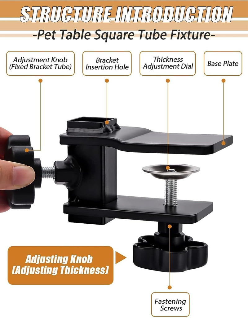 Kalolary Grooming Table Clamps - Adjustable Replacement Aid to Attach Grooming Arms