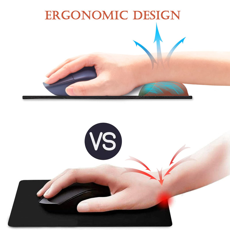 HOPONY Ergonomic Mouse Pad with Wrist Support Gel Mouse Pad with Wrist Rest, Comfortable Computer Mouse Pad for Laptop, Pain Relief Mousepad with Non-Slip Rubber Base, 9 x 10 in,Modern Abstract Modern Abstract