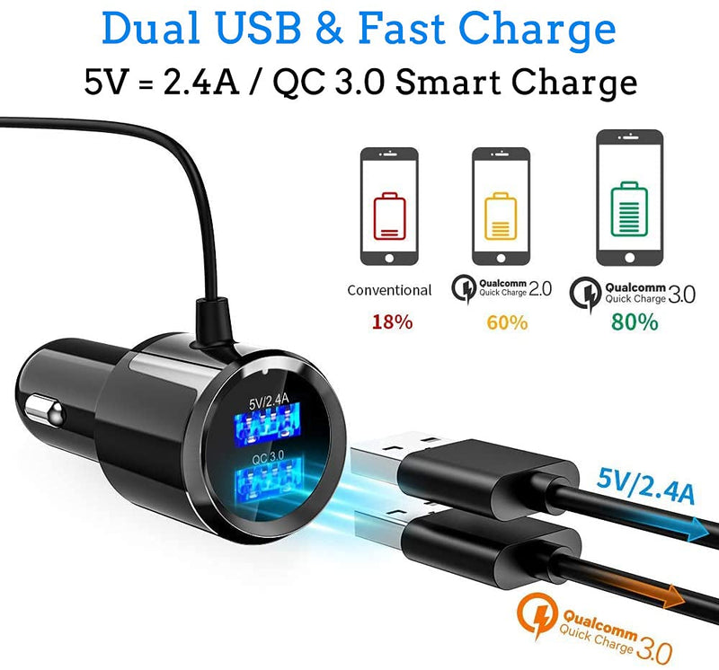 [AUSTRALIA] - FM Transmitter Bluetooth 5.0 Hands-Free Car Kit with Quick Charge QC 3.0 Car Radio Adapter with Microphone CVC Noise Reduction 