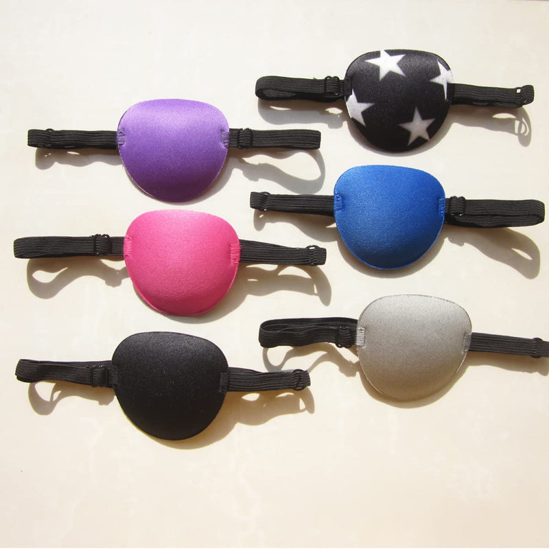 6PCS Eye Patch, Adjustable Soft Eye Patches for Adults and Kids,Medical Eyepatch,Amblyopia Lazy Eye Patches for Left or Right Eyes, 6 Colors