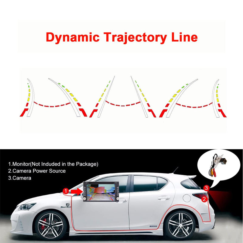 Vlicevrn HD Fisheye Vehicle Car Rear View Camera Dynamic Trajectory Tracks Line Night Vision Backup Parking Camera for Nissan Altima L32A D32 L33 / Maxima A34 A35 / Teama J31 J32 / Tiida 4D C11 Latio