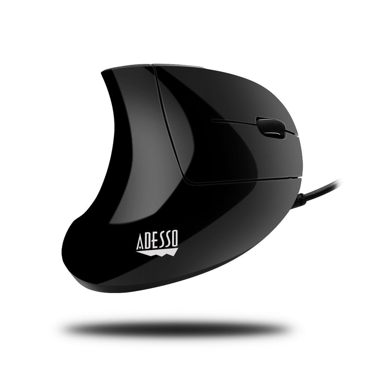 Adesso iMouseE1 - Vertical Ergonomic Illuminated Optical 6-Button USB Mouse - Right Hand Orientation, Black