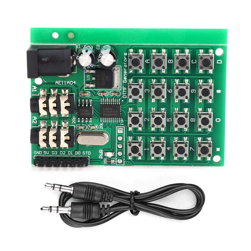 [AUSTRALIA] - AE11A04 DTMF Module Audio Generator Board, 5-24VDC, Voice Encode Transmitter, MCU Interface, 2.48x1.57x0.51in, with 3.5mm Audio Jack 