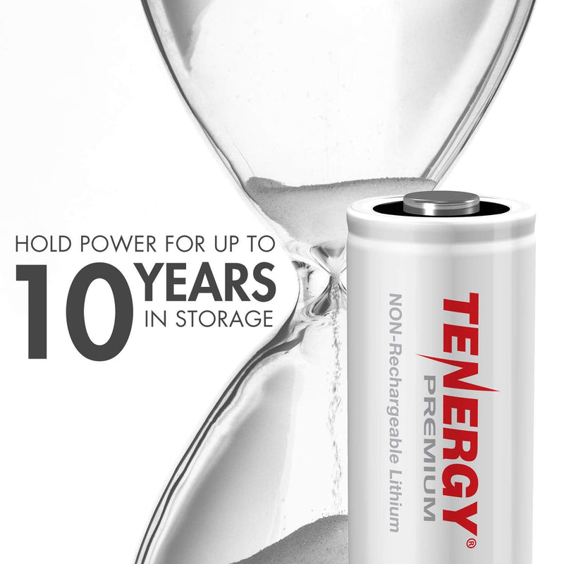 Tenergy Premium 16 Pack NonRechargeable CR123A 3V Lithium Battery, 1600mAh Primary Battery for Arlo Cameras, Photo Lithium Batteries, Security Cameras, Smart Sensors, and More