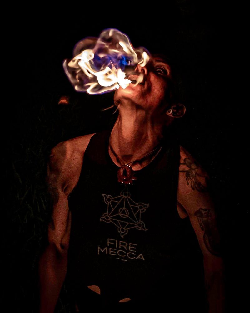 Fire Eating Torch – 2 Inch Woven Kevlar MoonBlaze Head – 17 Inches Long – Sold Individually – Fire Breathing, Spitting, Blower, Circus, Flow, Dance Prop – For Festivals & Performances – By FIRE MECCA Large