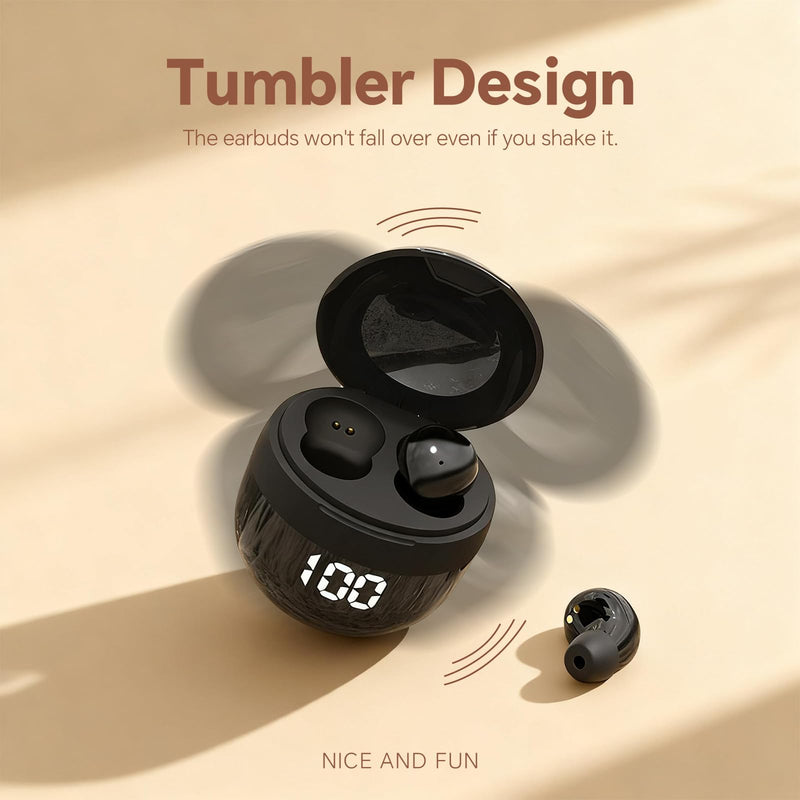 Small Mini Invisible Earbuds Small Mini Headphones Wireless Bluetooth | Low Profile Micro Smallest Tiny Discreet Hidden Earbuds for Work, Invisible Sleep Earphone Ear Buds for Small Ear Canals Black