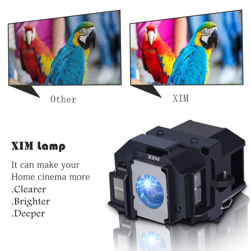 XIM ELPLP68 Replacement Projector Lamp Compatible for EPSON EH-TW5900 TW5910 TW6000 TW6000W TW6100 H421A H450A H501A Powerlite Home Cinema 3010 3010e 3020 3020E V13H010L68c