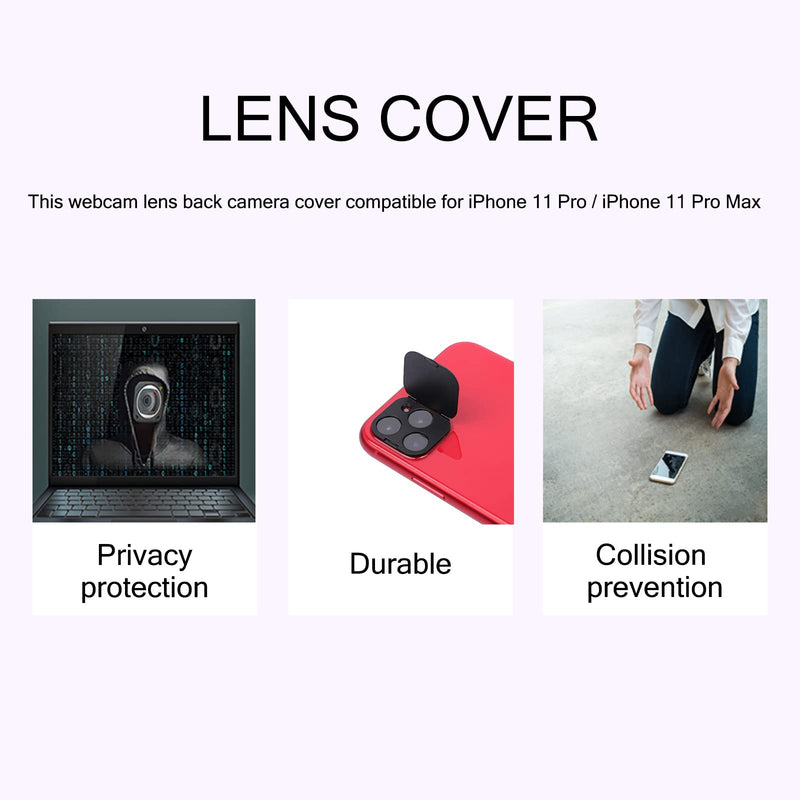 Camera Lens Cover Compatible for iPhone 11 Pro/iPhone 11 Pro Max, Camera Lens Protector Protect Your Privacy and Security,Strong Adhesive,2 Pack