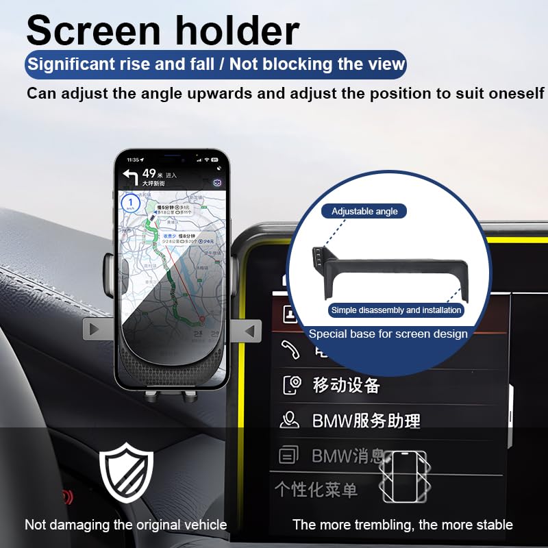 Car Phone Holder for BMW 7 Series Auto Accessories [Only for 2023-2024 7 Series Sedan] [XX NO Fit X7 SUV XX] [Auto Lock Hands Free Cell Phone Mount Car fits for iPhone & All Smartphones]