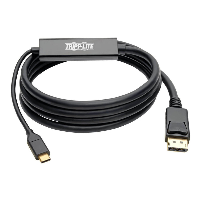 Tripp Lite USB C to DisplayPort 4K Adapter Cable Thunderbolt 3 Compatible, M/M, USB Type C to DP, USB-C, USB Type-C 6' 6ft (U444-006-DP), black 6 ft.