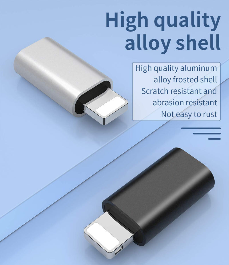zoyuzan 3Pack USB C Female to Lightning Male Adapter for iPhone 12/11/8 X XR/XS/SE/7Plus/Pro Max Ipad Air Mini Type Compatible with Charging Support Data Transmission Connect