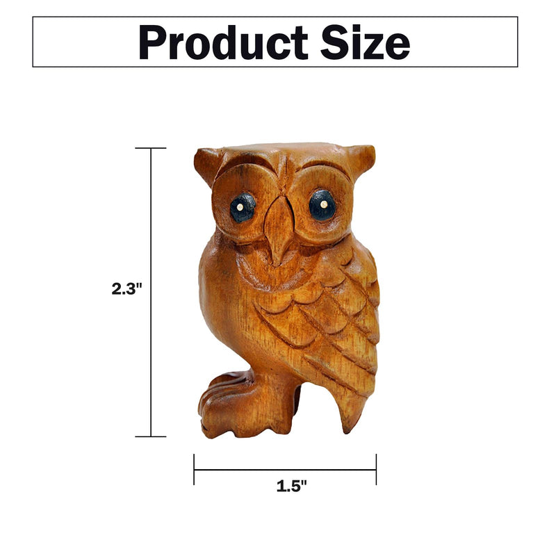 3 Pcs Handmade Wooden Percussion Instruments Animal Set, 3 Inch Wooden Frog, 4 Inch Wooden Cricket, and 2.3 Inch Wooden Owl, Artistic Craft and Unique Gift (Small) S- 3"Frog 4"Cricket 2"Owl