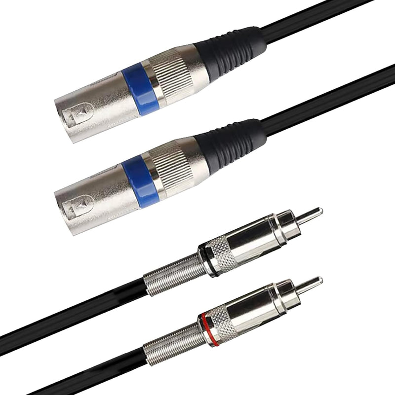 Seismic Audio Speakers 3 Foot XLR Dual Male Patch Cable, 2 XLR To 2 RCA Audio Cords