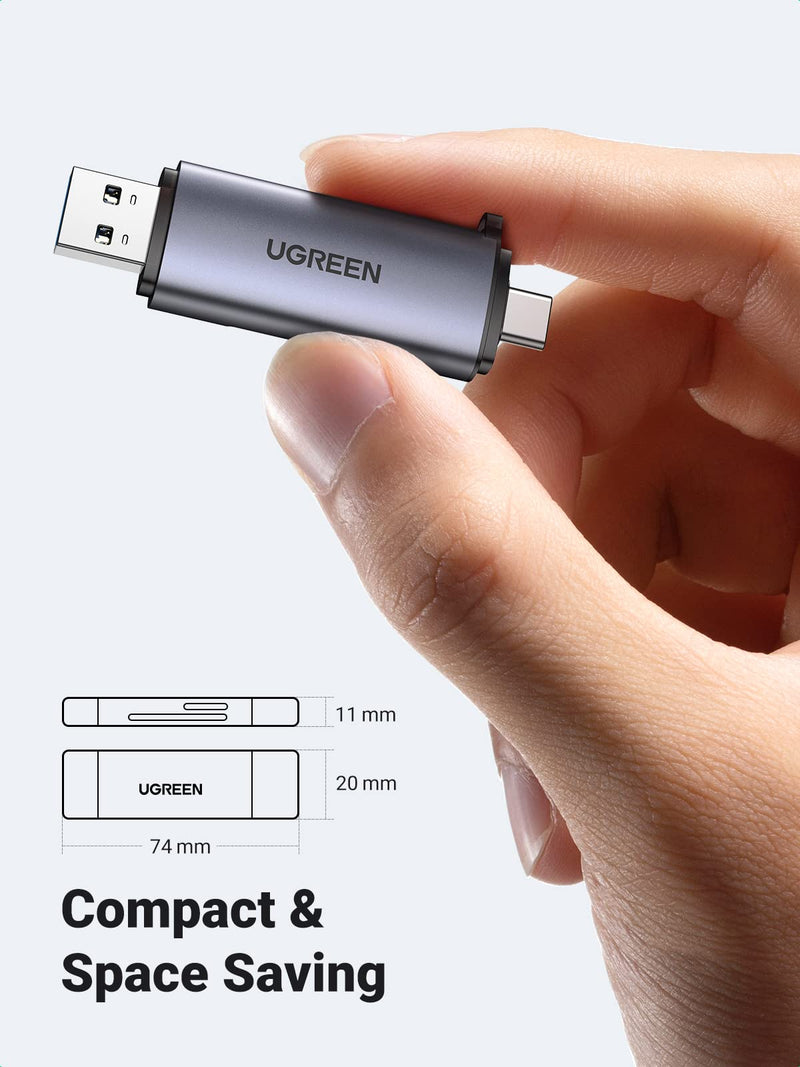 UGREEN USB C SD Card Reader Memory Card Reader USB 3.0 Micro SD Adapter for TF SD Micro SD SDXC SDHC MMC RS-MMC Micro SDXC Micro SDHC UHS-I Compatible with Samsung Galaxy S21 S22 MacBook Pro iPad Pro