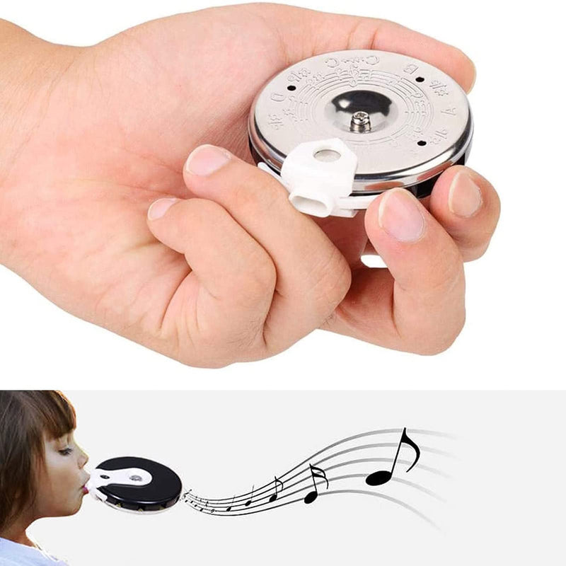 13 Tones Pitch Pipe Tuner C-C Note Selector Electric Guitar Tuner C-C Music Notes Instrument Tuning Device Easy to Use, Diameter 6.5cm, As Show